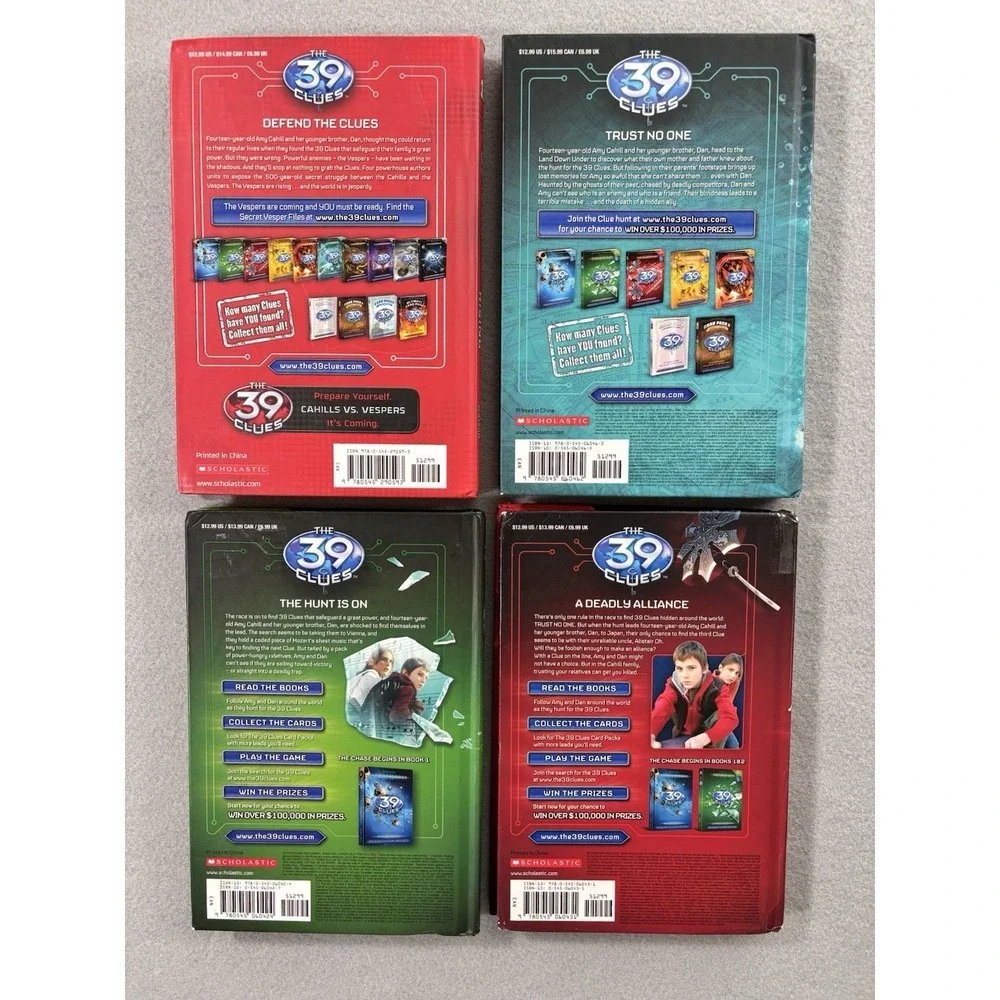 The 39 Clues lot of 4 Hardcover  (no cards)  Books 2, 3, 6, 11